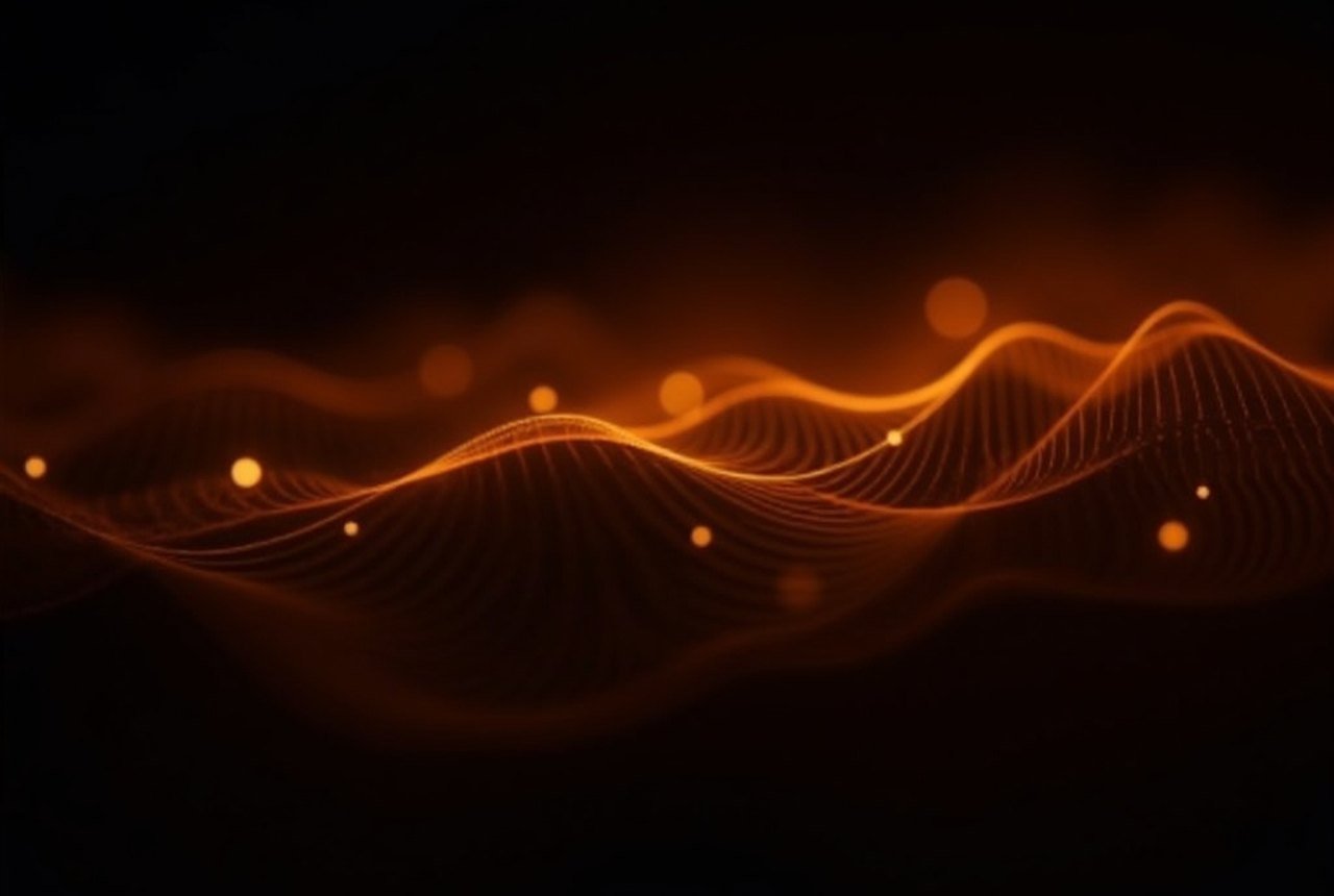 Abstract row of icon-like amber shapes representing network monitoring tools on a dark background
